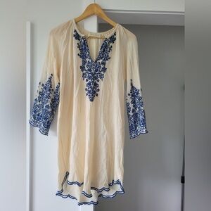 LOVE SAM Blue Floral Embroidered Dress SZ XS